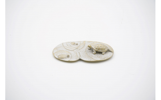 【高岡銅器】香皿　亀　白金[№5616-1504]