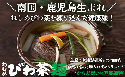 蕎麦のような芳ばしさ、そうめんの喉ごし。　ねじめびわ茶麺4束入3袋セット