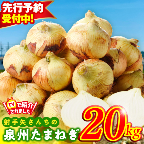 【先行予約】射手矢さんちの泉州たまねぎ 20kg【玉ねぎ タマネギ 玉葱 甘い 野菜 国産 期間限定 オニオン スライス サラダ カレー シチュー バーベキュー BBQ 肉じゃが TVで紹介！】 G3687