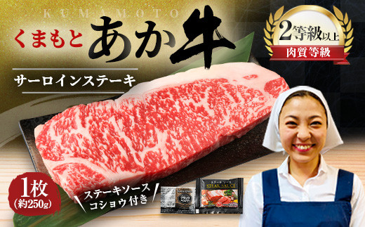 
                  ＜ R8年熊本地震復興支援 ＞くまもと あか牛 サーロインステーキ 1枚 約250g
                