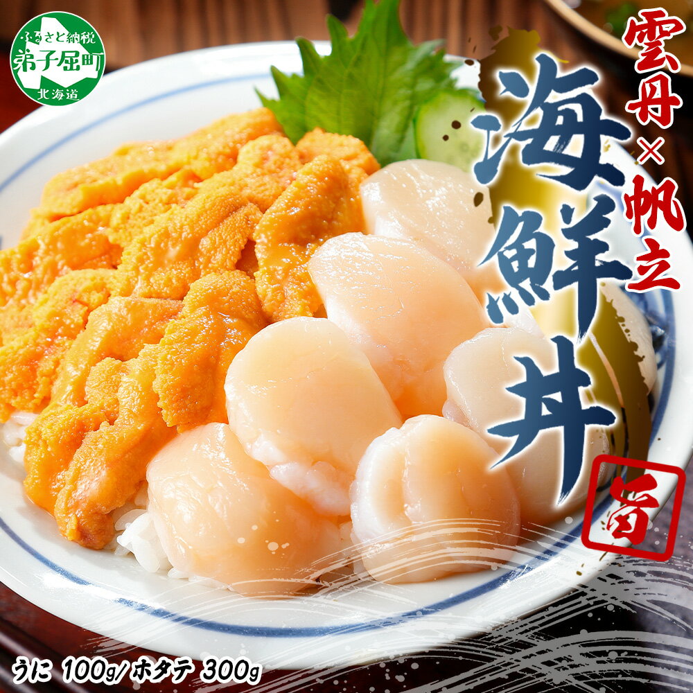 【ふるさと納税】 3382. うに 100g ホタテ 300g セット ファミリー ウニ チリ産 冷凍 雲丹 ほたて 生ほたて 帆立 貝柱 貝 冷凍 海鮮 海鮮丼 送料無料 北海道 弟子屈町