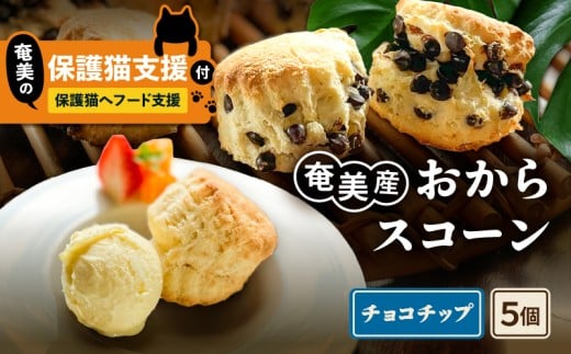 【奄美の保護猫支援（保護猫フード10日分）】＋おからスコーン（チョコチップ）5個入り　A071-004-02
