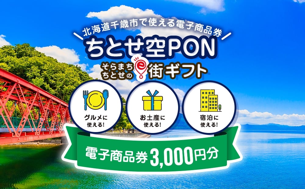 
            そらまちちとせのe街ギフト ちとせ空PON　3,000円分
          
