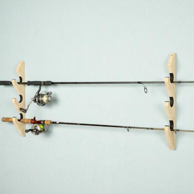 ふるさと納税 横手市 WOOD WORKS ロッドスタンド 壁掛け 3本用【ナチュラル】 |  | 01