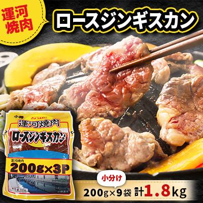 ふるさと納税 小樽市 運河焼肉 ロース ジンギスカン【小分け】 200g×9袋 計1.8kg