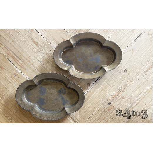 金泥 木瓜皿 L2枚セット 24to3 西富陶磁器 有田焼 化粧箱入り A40-168_イメージ2