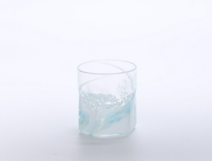 【ふるさと納税】 六角グラス （水色 × 薄緑 ） 川原有造作 | 工芸品 グラス ガラス 硝子 硝子細工 インテリア 雑貨 手作り 工房 兵庫県 上郡町