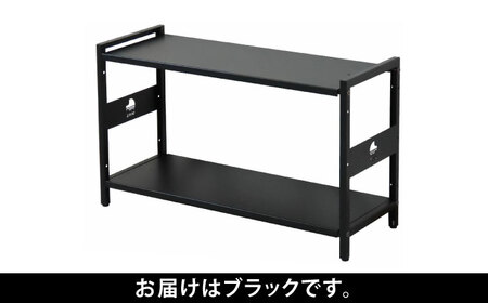 M.O.L アイアンシェルフ 2段 幅80cm×奥行30cm ブラック MOL-XS802(BK) 《豊前市》【ミナト電機工業株式会社】家具 棚 組み立て インテリア[VBZ032]