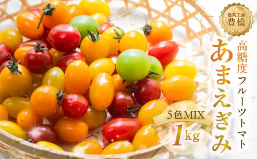 ≪今が旬≫フルーツトマト あまえぎみ 約1kg ≪5色ミックス≫ フルーツトマト 1キロ 1kg たっぷり ミニトマト プチトマト トマト 高糖度 甘い フルーツ 野菜 お弁当 サラダ ギフト 詰め合わせ 寄せ集め セット 完熟 新鮮 おいしい お取り寄せ とまと 特産品 ブランド ブランドトマト 愛知県 豊橋市