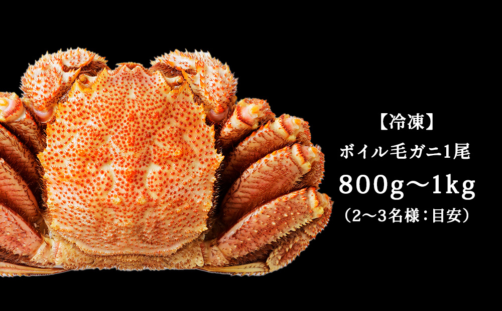 【ボイル済み急速冷凍】身がパンパンに詰まった稚内産毛ガニ800g～1kg（超大サイズ）×1尾