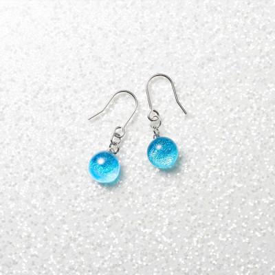 ふるさと納税 弟子屈町 【北海道】ガラス細工 ピアス「湖水」KOSUI ハンドメイド 2467 |  | 01