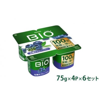 ダノンビオ ヨーグルト 旬摘みブルーベリー 75g×4P×6セット【配送不可地域：離島】