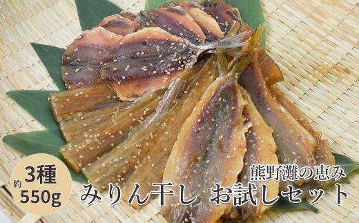 みりん干し 干物 詰め合わせ 3種 約550g 干物 ひもの あじ たちうお かます 国産 熊野の干物 松屋水産 三重県熊野市【mtys0005】