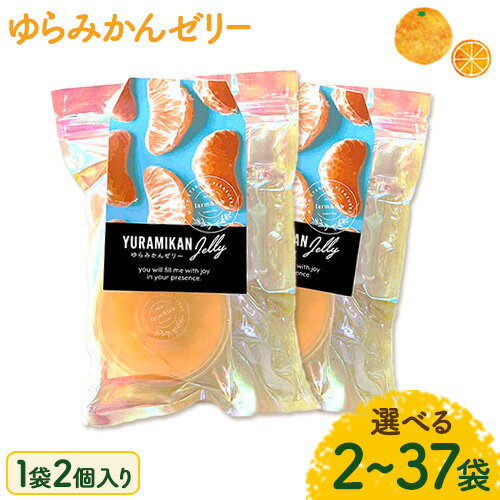 【ふるさと納税】《レビューキャンペーン》ゆらみかんゼリー 2個入り 選べる個数 2袋 5袋 8袋 13袋 20袋 37袋 Farm＆lab 《30日以内に発送予定(土日祝除く)》和歌山県 日高町 みかん 柑橘 果物 無添加 ゼリー みかんゼリー