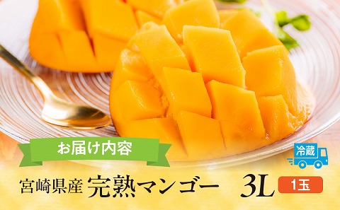 【期間・数量限定】宮崎県産完熟マンゴー3L(1玉)