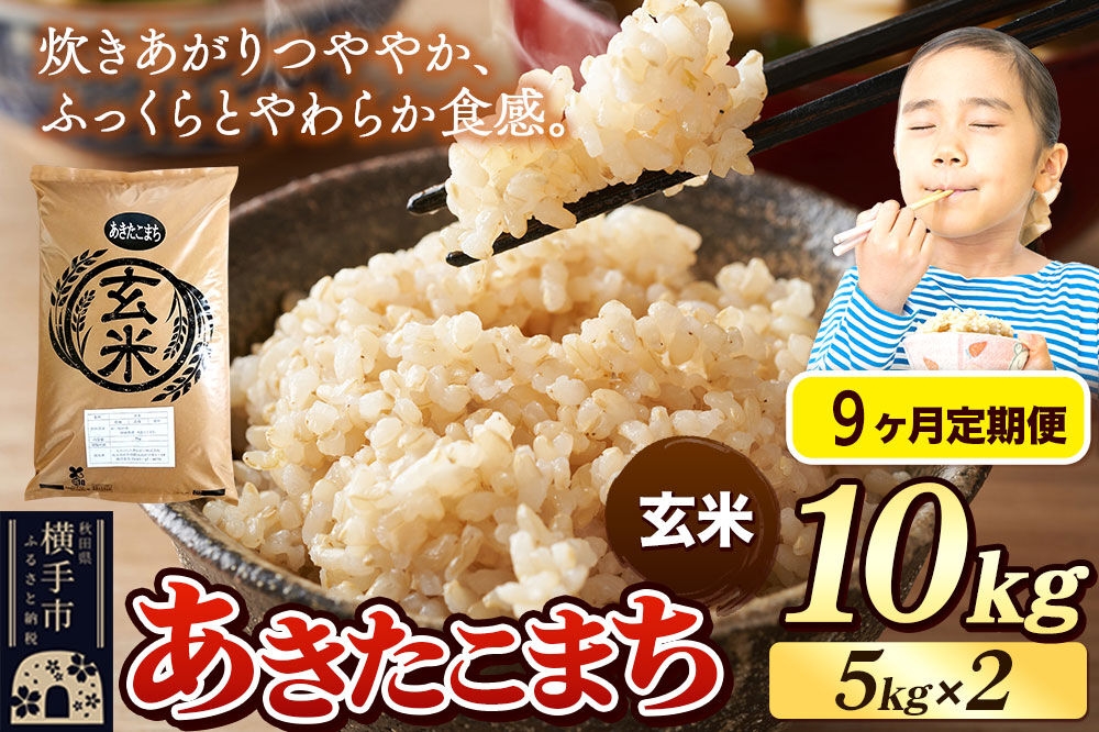 
            《令和7年産》《定期便9ヶ月》 米 あきたこまち 10kg（5kg×2袋） 【玄米】 秋田県産
          