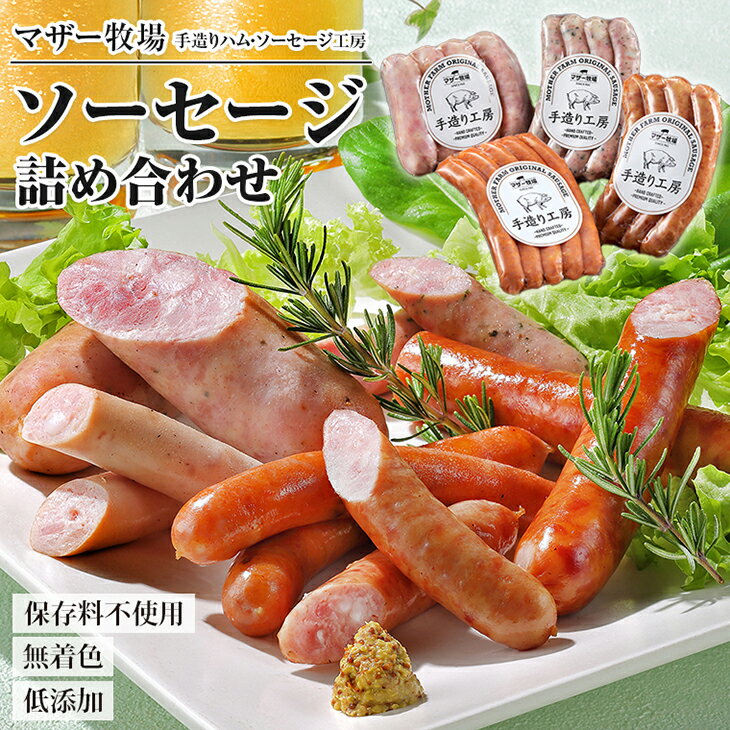 【ふるさと納税】ソーセージ 自家製 詰め合わせ セット おすすめ 4種 計770g マザー牧場 ウインナー あらびき フランク ハーブ バジル チョリソ 肉 おかず お弁当 惣菜 おつまみ BBQ バーベキュー アウトドア キャンプ 手作り 国産 贈答用 ギフト 贈り物 大人 子ども