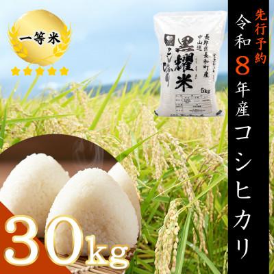 ふるさと納税 長和町 【先行予約】令和8年産 コシヒカリ30キロ(kg)黒耀水育ち 長野県長和町産 農家直送 一等米精白米