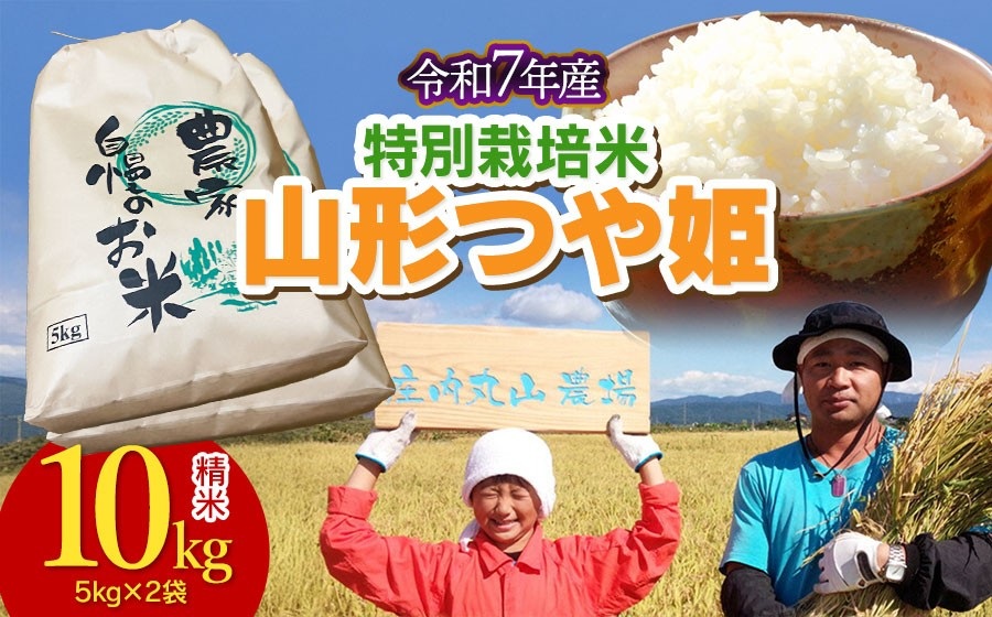 【令和7年産】特別栽培米つや姫 精米 10kg (5kg×2袋)　山形県鶴岡市　庄内丸山農場　| つやひめ 10キロ 米どころ 庄内米 ブランド米 米 コメ こめ 精米 ご飯 ごはん 美味しい お取り寄せ 農家直送 東北 国産 おすすめ 人気 返礼品