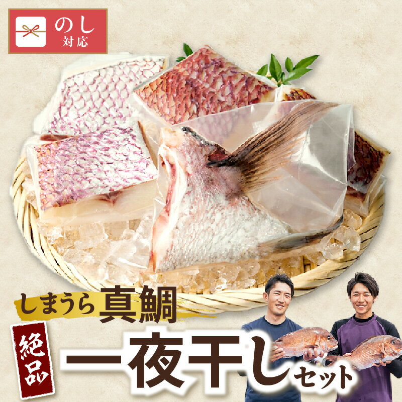 【ふるさと納税】しまうら真鯛 一夜干し セット 切身 4～5枚 カマ 2枚 絶品 島浦 鯛 塩 旨味 バーベキュー 炊き込みご飯 お弁当 ふっくら パリパリ 個包装 冷凍 解凍するだけ 簡単調理 九州築地 宮崎県 延岡市 お取り寄せ お取り寄せグルメ 送料無料