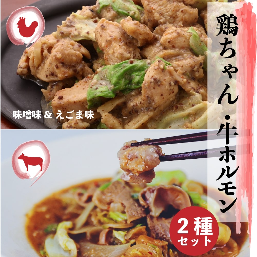 【ふるさと納税】飛騨地鶏けいちゃん 2種 牛ホルモン 牛・鶏 セット 味付き 肉 神岡 飛騨 けいちゃん 鶏肉 とんちゃん ホルモン モツ 食べ比べ 味付け肉 ひだ小僧[Q180x]