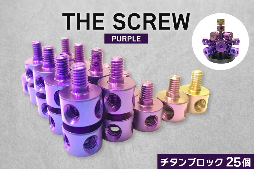 
                  ネジ おもちゃ THE SCREW チタン25個入 パープル系 [ダイテック 愛知県 岡崎市 ok23bzx090017] ねじ ボルト パープル 紫 紫色 チタン製ブロック 金属ブロック 鉄プレート 金属製 ブロック 玩具 ストレス解消 知育玩具
                
