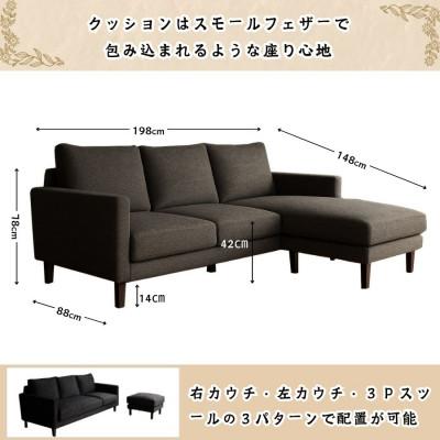 ふるさと納税 大川市 【開梱設置】3名掛け　CERE 3Pカウチソファ　選べるカラー(Cランク生地)と脚部素材(大川市) |  | 01
