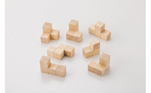 「MORI NO PUZZLE」I　3×3×3　ヒノキ（天然オイル）| パズル 間伐材 森を育てる 子ども 知育 五感 木のぬくもり