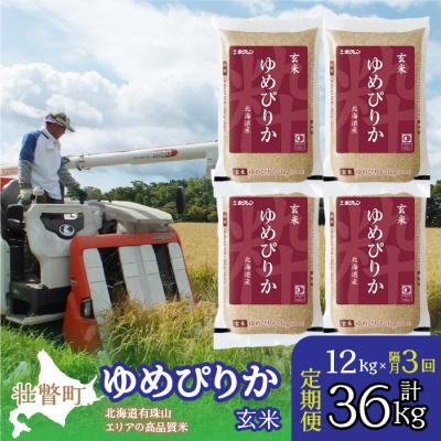 ふるさと納税 壮瞥町 【R7年産】【隔月3回定期】(玄米12kg)ホクレンゆめぴりか(3kg×4袋) SBTD077