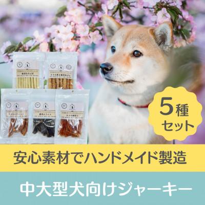 ふるさと納税 太宰府市 【国産手作り】セカンドキッチン 中・大型犬向けジャーキー 5種類セット