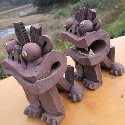 ふるさと納税 安芸太田町 【広島県安芸太田町・風炎窯】〜魔除けでがんす!シーサー特大でがんす! |  | 02