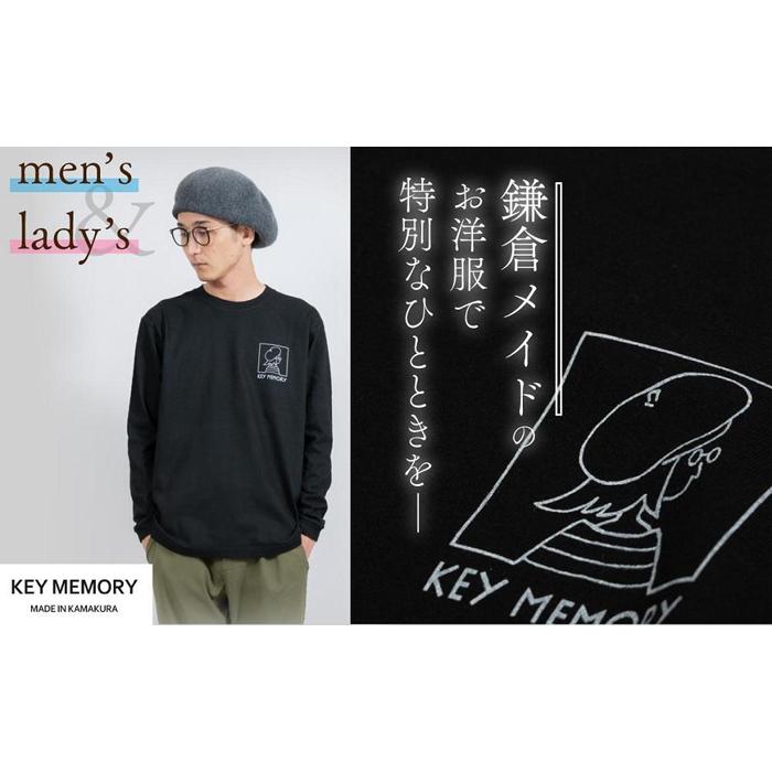 【ふるさと納税】《0》ウィンドーイラストロングTシャツ　BLACK 【KEYMEMORY　鎌倉】 | ふるさと 納税 楽天ふるさと 神奈川 ファッション ブランド 鎌倉 服 洋服 レディース メンズ 女性 男性 ナチュラル シンプル 可愛い かわいい おしゃれ 有名 人気 おすすめ