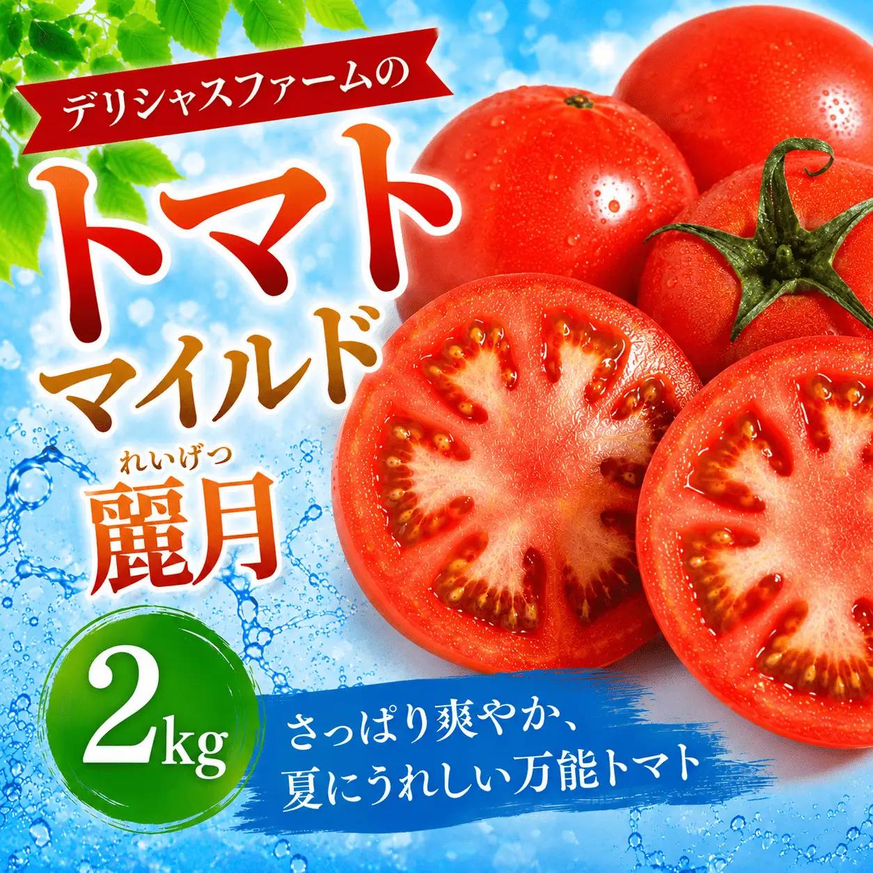  【先行予約】デリシャスファームのトマト(麗月) 2キロ箱 / とまと 野菜 トマト 【delf055A】 