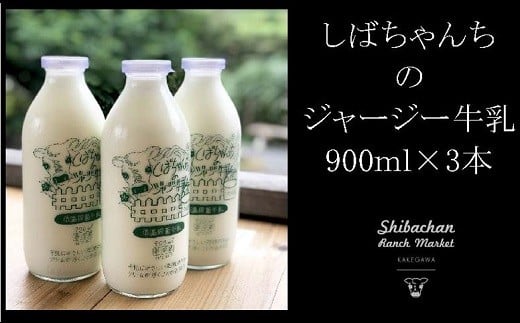 ジャージー牛乳　900ml×3本セット　柴田牧場【1136544】