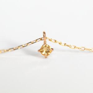 K10イエローゴールド 天然石ネックレス【11月誕生石シトリン】上品な華奢見え4本たてづめ 長さ40cm K10-05-11 / 金 ゴールド ジュエリー アクセサリー ギフト プレゼント レディース