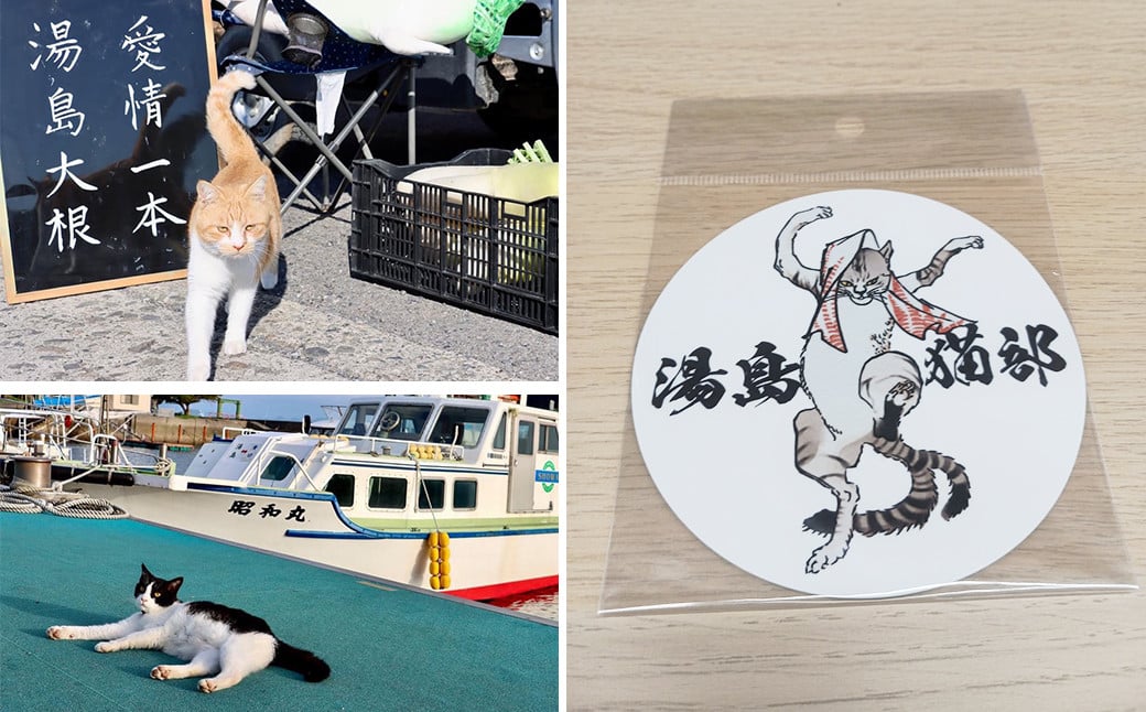 
ねこの島！湯島！オリジナルステッカー【地域猫活動支援】 猫 ねこ ネコ オリジナルグッズ 猫グッズ ロゴステッカー ステッカー 猫島 猫の島 湯島 熊本県 上天草市
