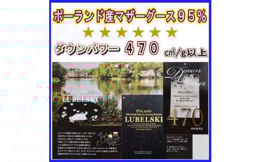 【合掛け布団】羽毛合掛け布団（ダブル：190cm×210cm）【サカキュー】｜ 羽毛ふとん　羽毛布団　掛けふとん　ポーランド産マザーグース95%　ダウンパワー470　羽毛　ダウン　布団　ふとん