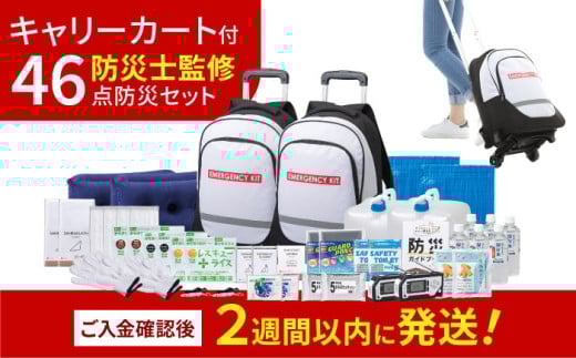 緊急防災４６点セット / 防災グッズ 地震 災害 備蓄 / 小浜市 / 岸田産業 [BFDJ002-3]