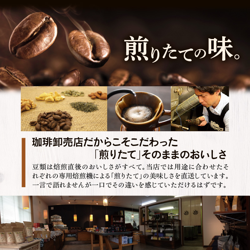 毎月届く！コーヒー300g 豆コース！定期便6ヶ月コース(100g×3)(コーヒー　マメコース　テイキビン6カゲツ)