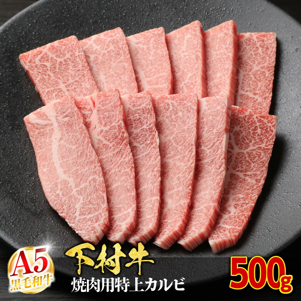 【ふるさと納税】【定番】大府特産A5黒毛和牛下村牛焼肉用特上カルビ　500g | 焼き肉 やきにく 牛 肉 お肉 にく 黒毛和牛 冷凍 お取り寄せ グルメ 人気 おすすめ 事業者 生産者 支援 愛知県 大府市