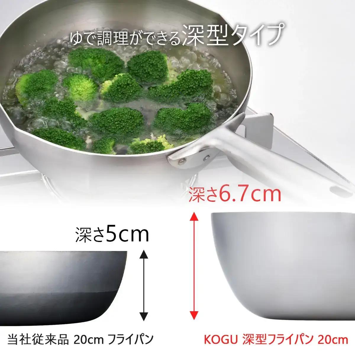 深型 フライパン 20cm IH対応 アルミ製  食洗機可 燕三条 フライパン KOGU 