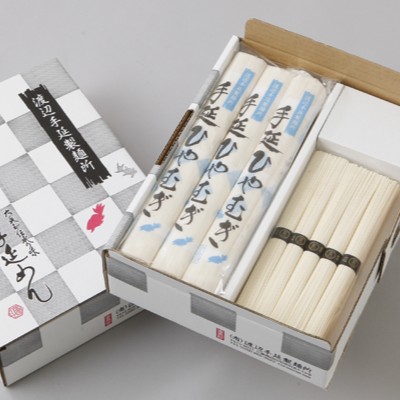 「金魚印」ひやむぎ＆そうめん 詰め合わせ セット 19束（冷麦9束＆そうめん10束）28食分　TV番組「マツコ＆有吉 かりそめ天国」紹介店、一等粉のみを使用　渡辺手延製麺所│金魚印 高級麺_イメージ5