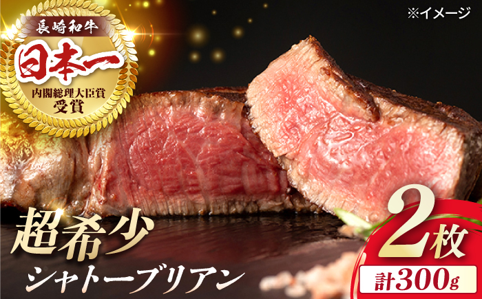 【極上の赤身肉】シャトーブリアン ステーキ 長崎和牛 計300g以上 （約150g×2枚）【肉のマルシン】 [FG08] 和牛 牛肉 赤身 ヒレ ステーキ 焼肉