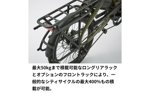 SatinOlive ternフォールディングe-bike QUICKHAUL D8 20インチビックアップル仕様