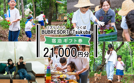 グランピング BUB RESORT Tsukuba 利用クーポン券 21,000円分 宿泊券 グランピング