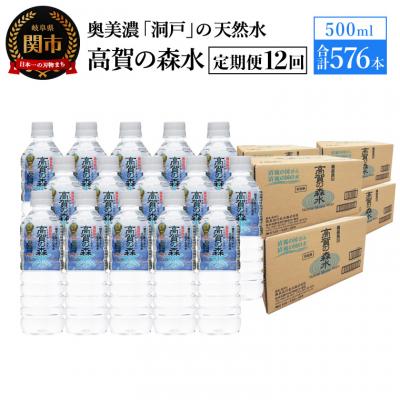 ふるさと納税 関市 【定期便 12ヶ月】高賀の森水 576本(500ml24本入2ケース×12ヶ月)