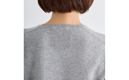 ベビーカシミヤ　クルーネックセーター　レディース　Lサイズ　【グレー】 【178007-1】 ｶｼﾐﾔ 天然素材 ｾｰﾀｰ 服 国産 国内製造 ﾍﾞﾋﾞｰｶｼﾐﾔ