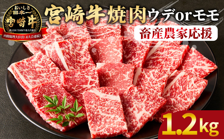 【9/30まで！】【期間限定】＜宮崎牛 赤身焼肉 2パック（1.2kg）＞2026年3月に順次出荷【肉 牛肉 宮崎牛 国産牛 ブランド牛 赤身 ミヤチク】