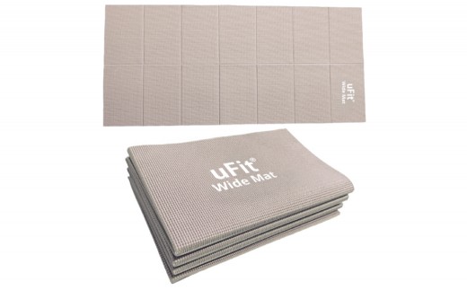 uFit Wide Mat【グレージュ】【マット トレーニング 運動 筋肉 筋トレ バランス ストレッチ 折りたたみ コンパクト】