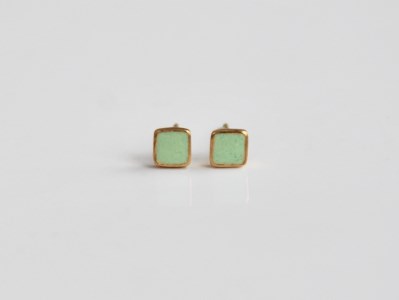 Kenichi Kondo Point pierce mint green（七宝ピアス・ミントグリーン）【七宝 七宝焼き ピアス 装飾 ギフト 作品 手づくり】